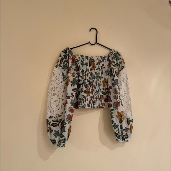 NWT Farm Rio Off White Botanicals Blouse - Picture 2 of 5